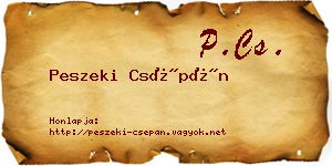 Peszeki Csépán névjegykártya
